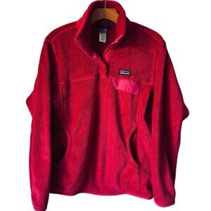 Patagonia Quarter Snap T fleece Red  Pullover Cozy Outdoor/Indoor Gorpcore Sz Md